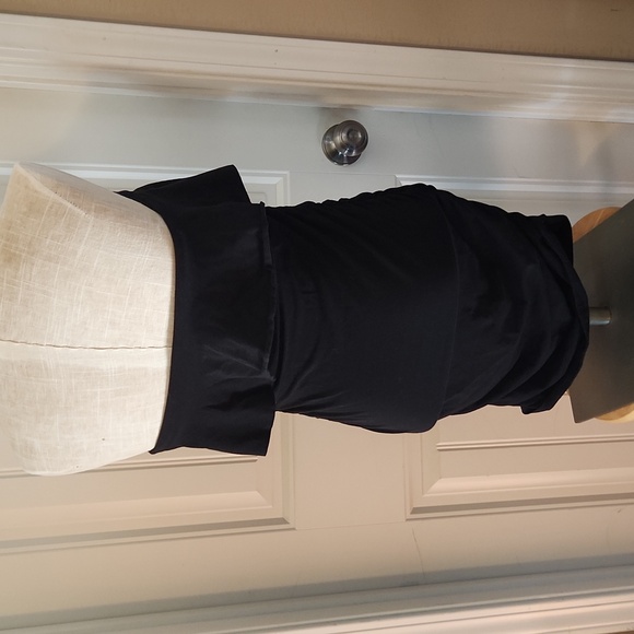 Super sexy strapless ruched ruffled bra top little black dress - Picture 2 of 5